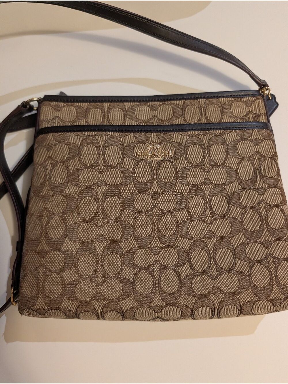 Coach Signature Jacquard File Crossbody Bag in EUC Model Number: F29960
